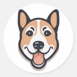 Funny dog2 runder aufkleber