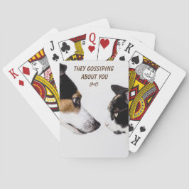 Funny Dog and Cat Conversation Spielkarten