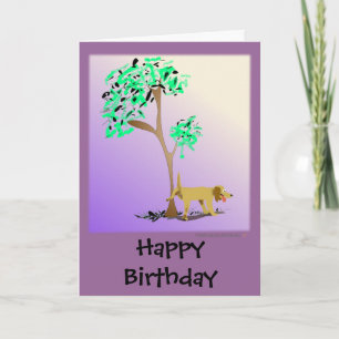 Funny Dog and Tree Edgy Birthday Card Karte