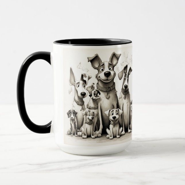 Funny Dog Art Print Tasse (Links)