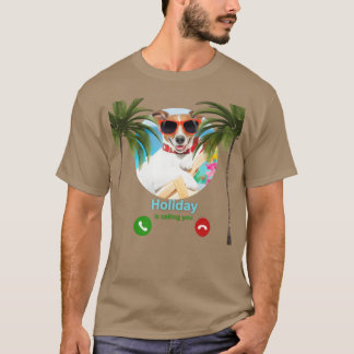 Funny Dog auf UrlaubCute Dog Holiday Retro T-Shirt