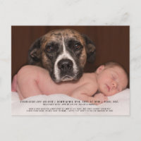 Funny Dog Baby Foto Geburtsankündigung