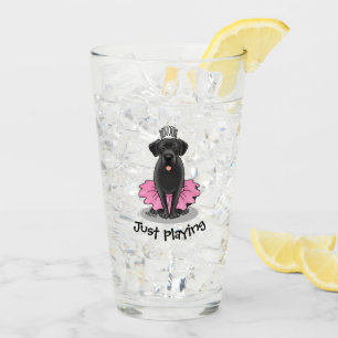 Funny Dog Ballett Princess Black Lab Retriever Glas