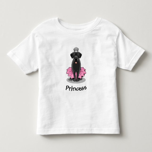 Funny Dog Ballett Princess Black Lab Retriever Kleinkind T-shirt (Vorderseite)