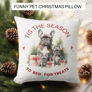 Funny Dog Beging für Leckereien Weihnachten Kissen