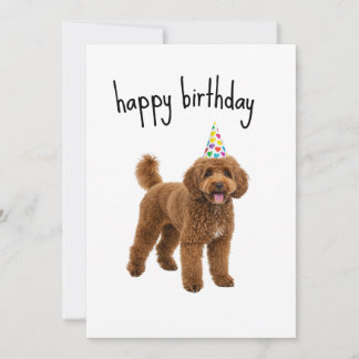 Funny Dog Birthday Card - Poodle Mama oder Vater G Einladung