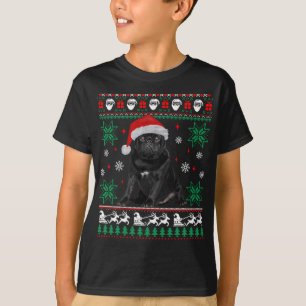 Funny Dog Black Mops Ugly Christmas Sweater T-Shirt