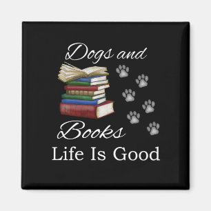 Funny Dog Book Life ist gut Pet Lover Buchleser Magnet