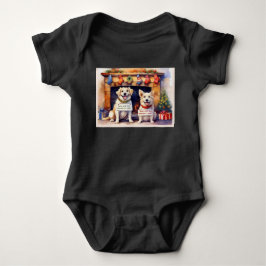 Funny Dog Christmas Baby Bodysuit Baby Strampler