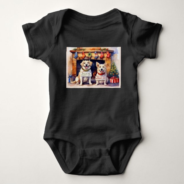 Funny Dog Christmas Baby Bodysuit Baby Strampler (Vorderseite)