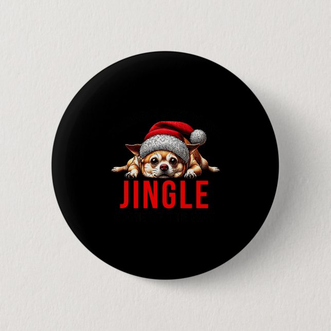 Funny Dog Christmas Chihuahua Premium Tri-blend  Button (Vorderseite)