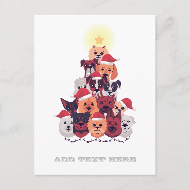 Funny DOG Christmas Tree - Adoption Rescue Foster Postkarte (Vorderseite)