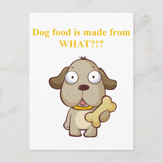 Funny Dog Essen wird aus was gemacht?! Postkarte (Vorderseite)