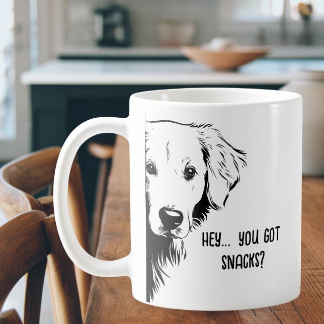 Funny Dog Face & Snacks Hund Mama Spaß Kaffeetasse (Von Creator hochgeladen)