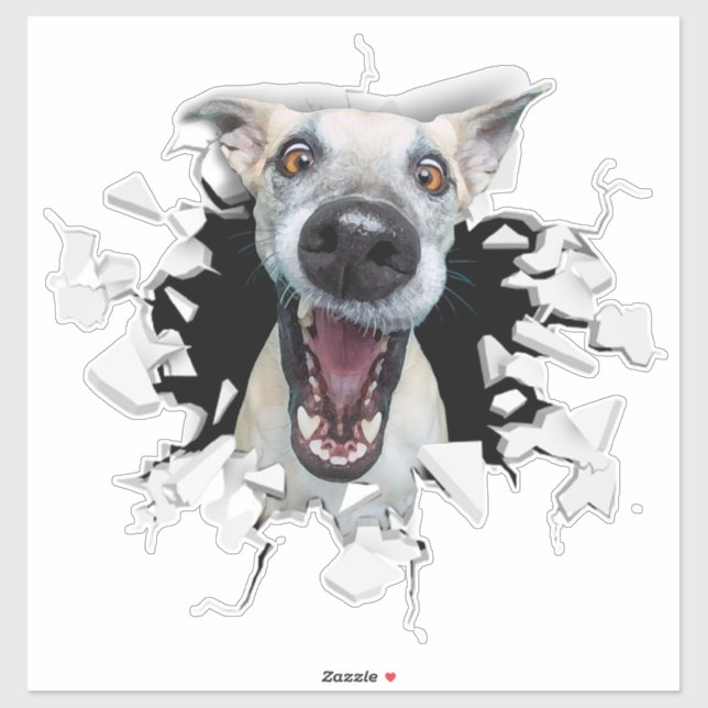 Funny dog face Sticker (Blatt)