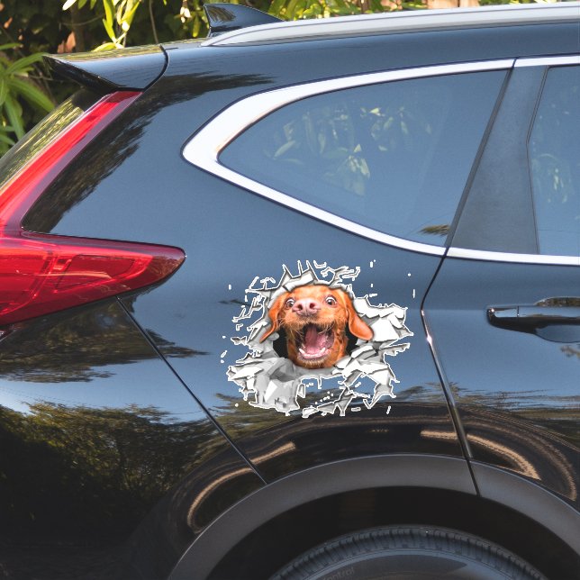 Funny dog face Sticker (Auto Seite)