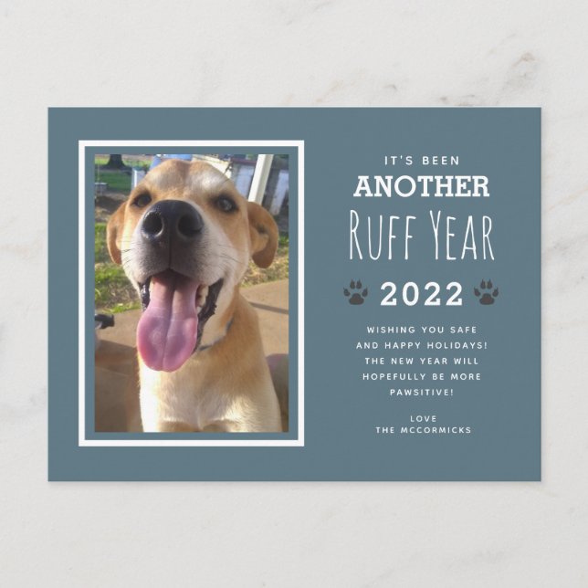 Funny Dog Foto Ruff Jahr 2022 Weihnachten (Vorderseite)