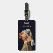 Funny Dog Girl mit Pearl Earring Vermeer Parody