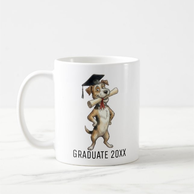 Funny dog Graduation Personalized Kaffeetasse (Links)