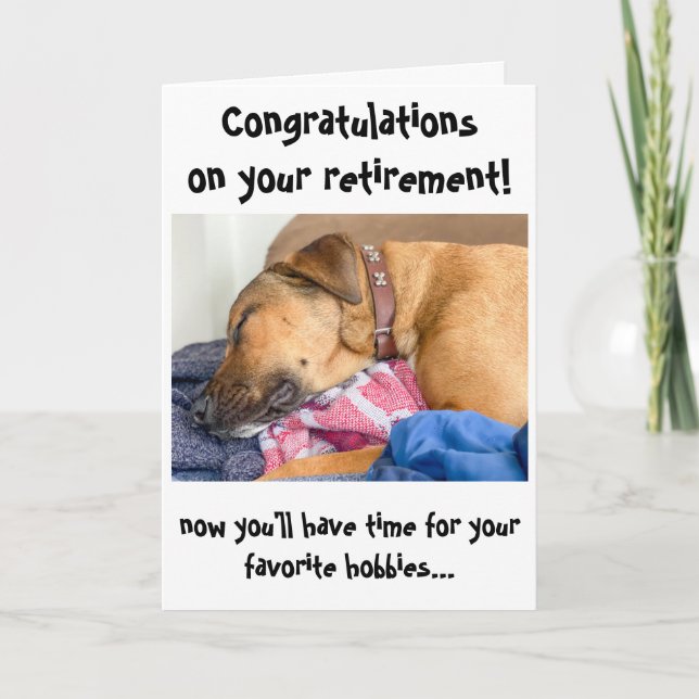 Funny Dog Gratulation zur Rentenkarte Karte (Vorderseite)