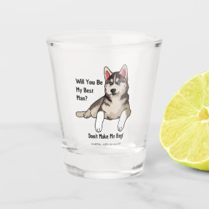 Funny Dog Gromsmen Vorschlag Werden Sie mein Bräut Schnapsglas