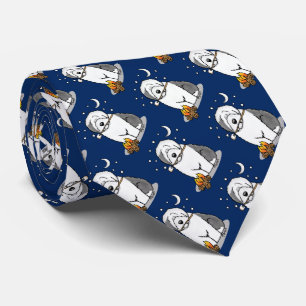 Funny Dog Hiker Camper Old English Sheepdog Grau 1 Krawatte