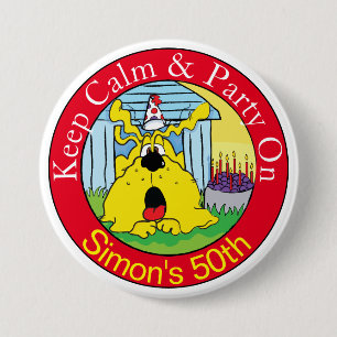 Funny Dog HUH! Geburtstagsfeier Button