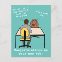 Funny dog Illustration gratuliert neuer Job