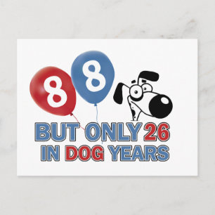 Funny Dog Jahre 88 Jahre alte Designs Postkarte