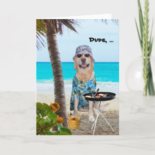 Funny Dog/Labrador im hawaiianischen Shirt am Stra Karte