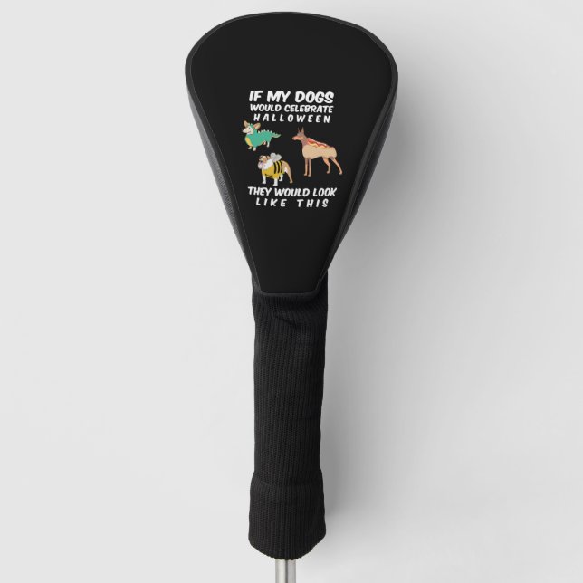 Funny Dog liebt Halloween Puppy-Kostüm Golf Headcover (Vorderseite)