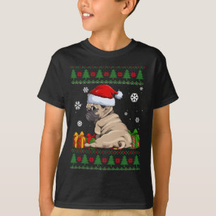 Funny Dog liebt Niedlichen Mops Weihnachtsmannmütz T-Shirt