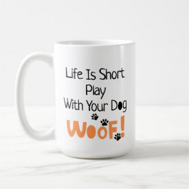 Funny Dog liebt Whimsical Typografy Dog Kaffeetasse