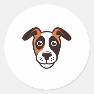 Funny dog Logo Runder Aufkleber
