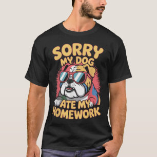 Funny Dog Lover Ate Meine Hausaufgaben Sarcastic Q T-Shirt