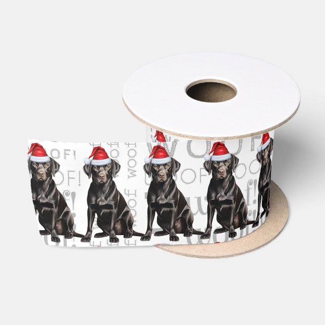 Funny Dog Lover Christmas Black Labrador Retriever Satinband (Spule)