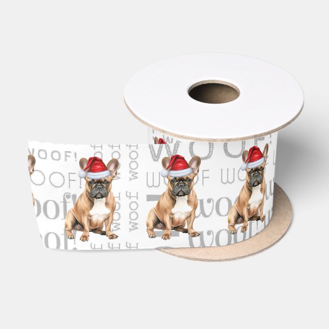Funny Dog Lover French Bulldog Santa Satinband (Spule)