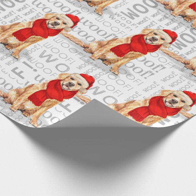 Funny Dog Lover Golden Retriever, im Grünen Geschenkpapier (Ecke)