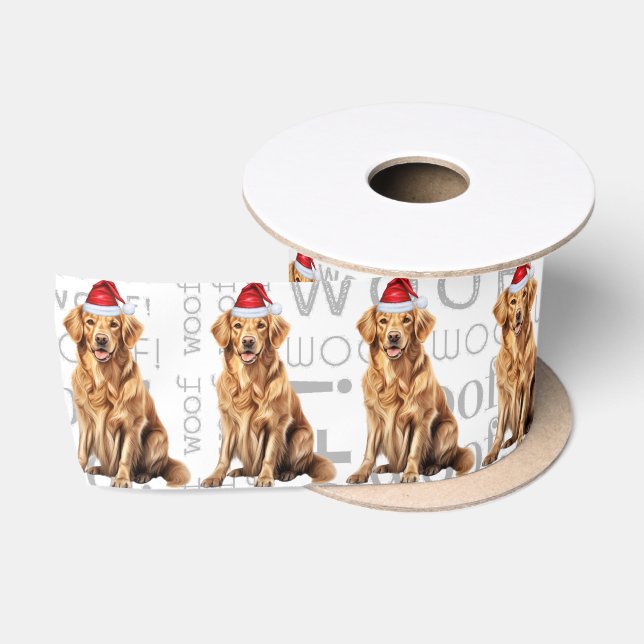 Funny Dog Lover Golden Retriever Santa Satinband (Spule)