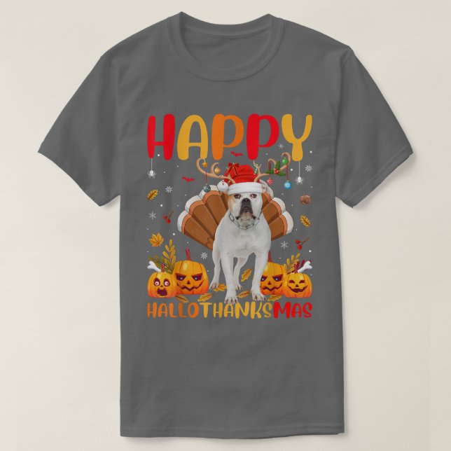 Funny Dog Lover Happy American Bulldog HelloThanks T-Shirt (Design vorne)