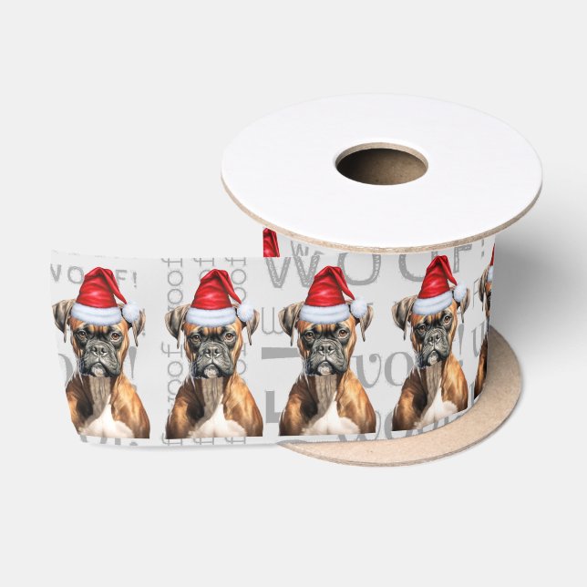 Funny Dog Lover Holiday Boxer Weihnachten Satinband (Spule)