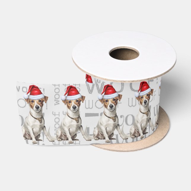 Funny Dog Lover Holiday Jack Russell Weihnachten Satinband (Spule)