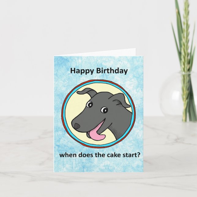 Funny Dog Lover Niedlich Black Dog Welpe Geburtsta Karte (Vorderseite)