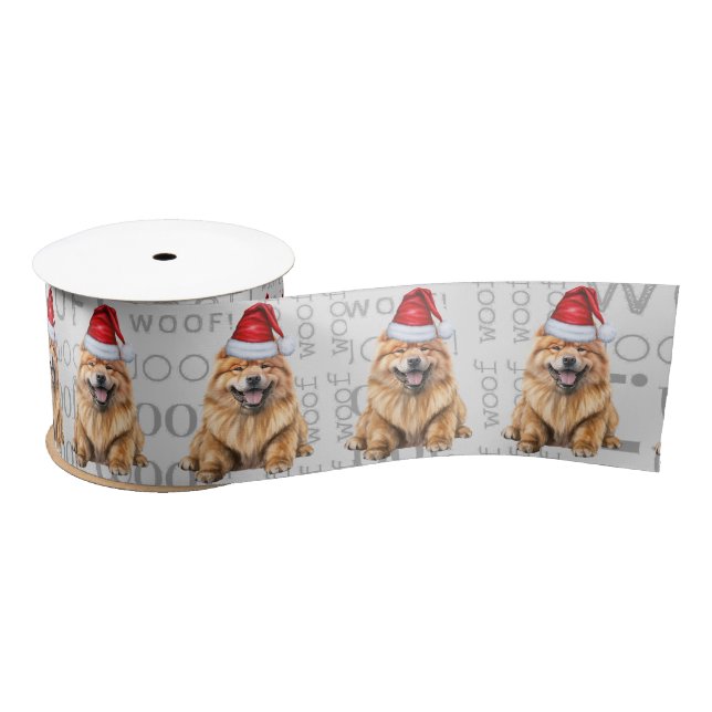Funny Dog Lover Niedlich Chow Chow Dog Weihnachten Satinband (Spule)