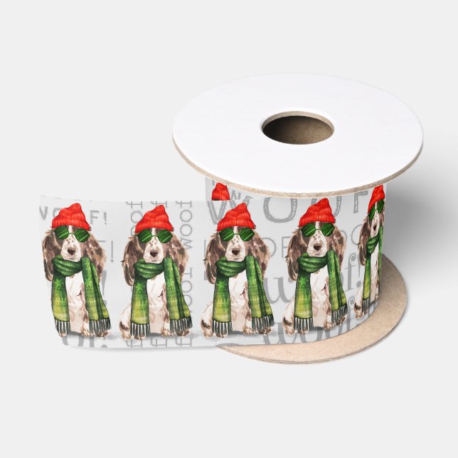 Funny Dog Lover Niedlich Cocker Spaniel Weihnachte Satinband (Spule)