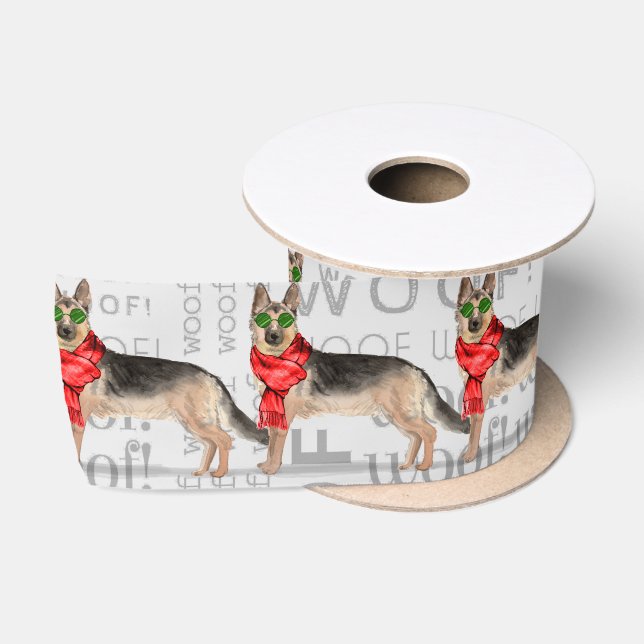 Funny Dog Lover Niedlicher deutscher Schäferhund W Satinband (Spule)