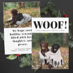 Funny Dog Lover Weihnachten Foto Niedlich Personal<br><div class="desc">Mit diesem Funny Dog Lover Weihnachts-Foto Niedliche Personalisierte Urlaubskarte lassen Sie Freude und Lachen in die Urlaubssaison! Diese Karte ist für Besitzer von Haustieren konzipiert, die einen kleinen Spaß teilen möchten. Sie bietet Platz für zwei bezaubernde Hundebilder mit einer unterhaltsamen und festlichen Botschaft. Egal, ob Ihr Jungtier süß posiert oder...</div>