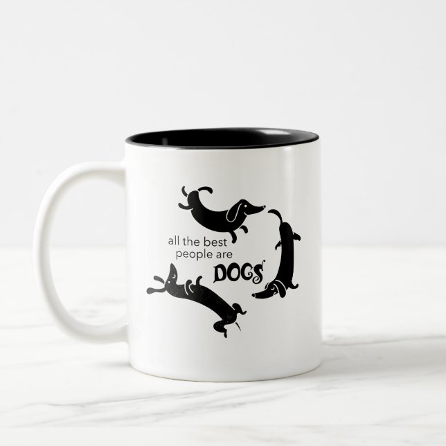 Funny Dog Lover Zweifarbige Tasse (Links)