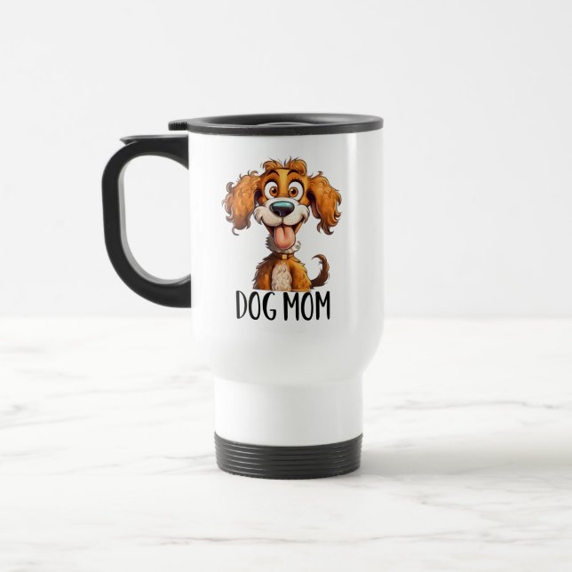 Funny dog Mama Wort art sarcasa Reisebecher (Links)