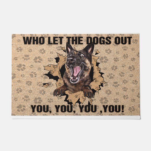 Funny Dog Mat, der die Hunde Gelassen hat Fußmatte (Vorderseite)